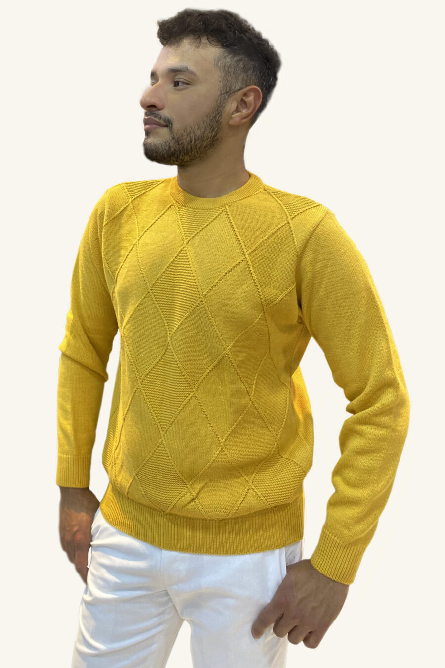 Buso Cuello Redondo Trenzado Amarillo