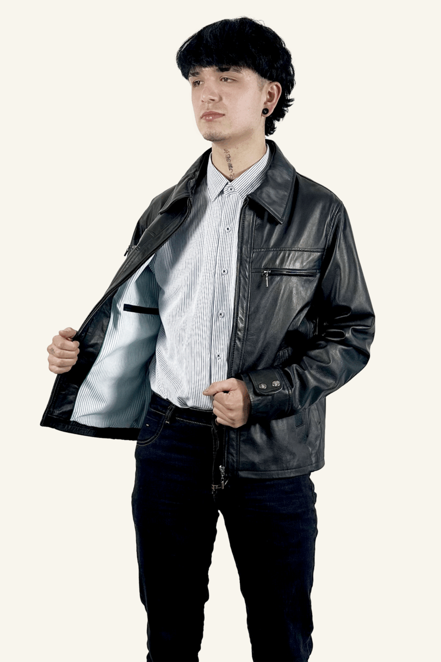 Chaqueta de Cuero con Diseño