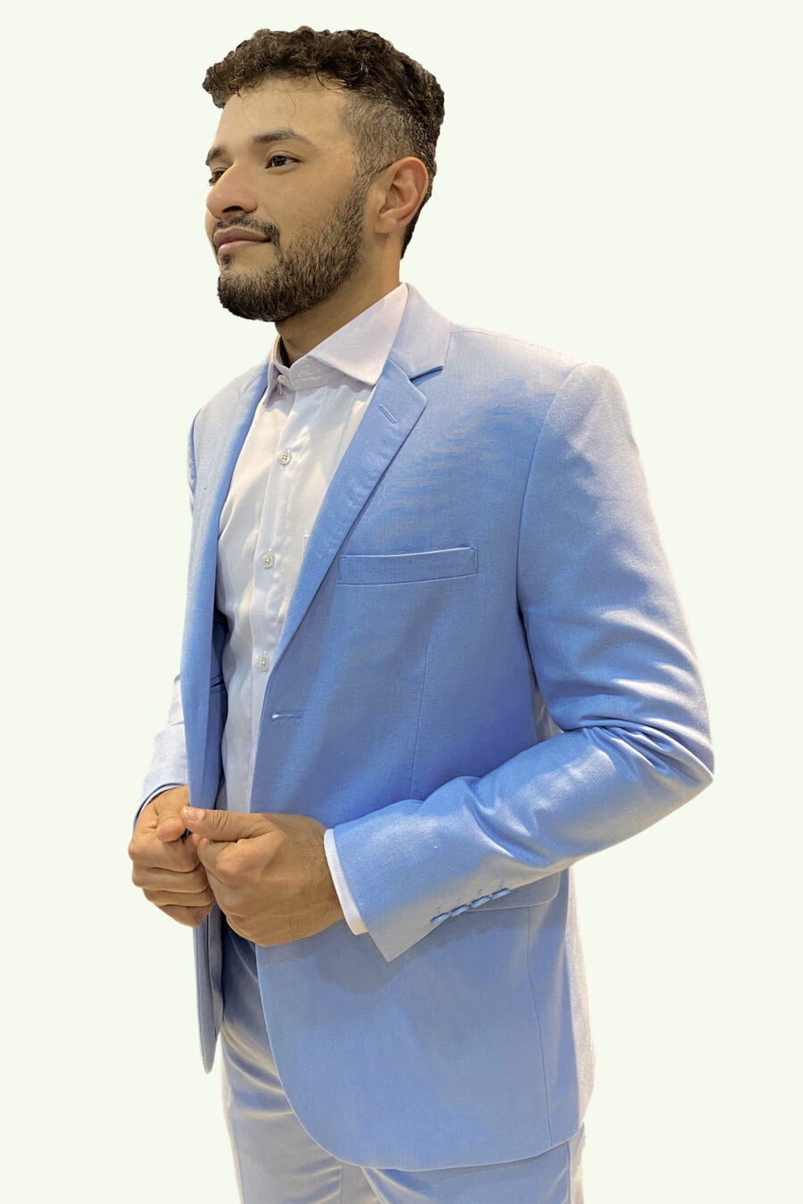 Traje de Lino Azul